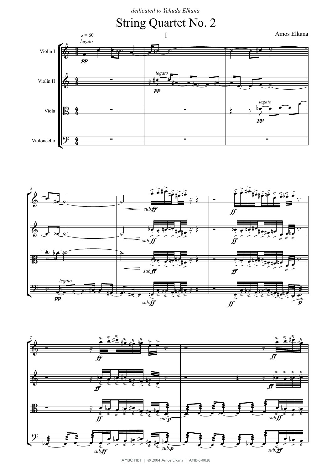 Sample page from String Quartet No. 2
